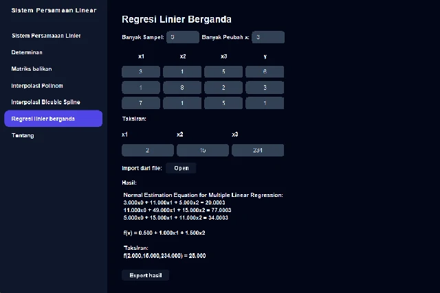 Linear Equation System Matrix